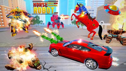 Screenshot 1: Flying Horse Robot Car Game