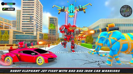 Screenshot 3: Elephant Robot Transform Jet Game