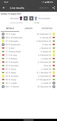 Captura 3: Resultados en Vivo La Liga Santander 2021/2022