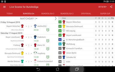 Captura 12: Marcador en Vivo para la Bundesliga 2021/2022