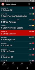 Captura 1: Calendario y Clasificación Fórmula 1 2022