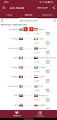 Captura 1: Resultados en vivo de las clasificatorias al Mundial de Fútbol 2022