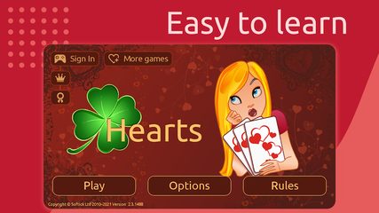Screenshot 1: Hearts Deluxe - Free Card Game