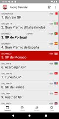 Captura 3: Calendario y Clasificación Fórmula 1 2022
