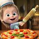 Aventura de Masha y el Oso en la pizzería
